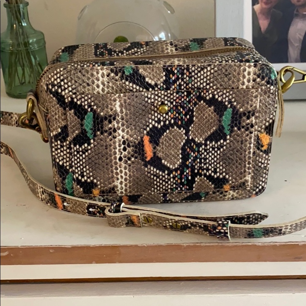 Madewell Snake Skin Transport Camera Bag